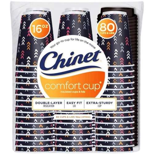 CHINET COMFORT 16 OZ CUPS W/LIDS