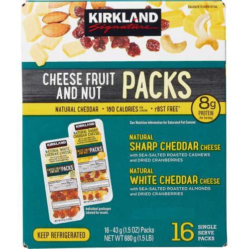 KIRKLAND SIGNATURE CHEESE,FRUIT, & NUT SNACKS