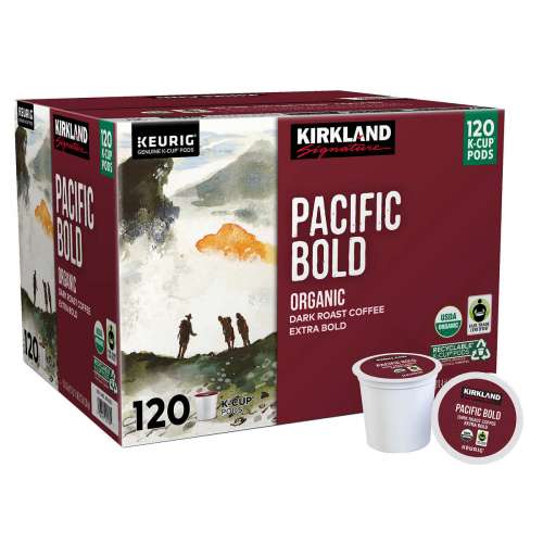 KIRKLAND SIGNATURE PACIFIC BOLD ORGANIC & RECYCLABLE 120 COUNT KCUPS