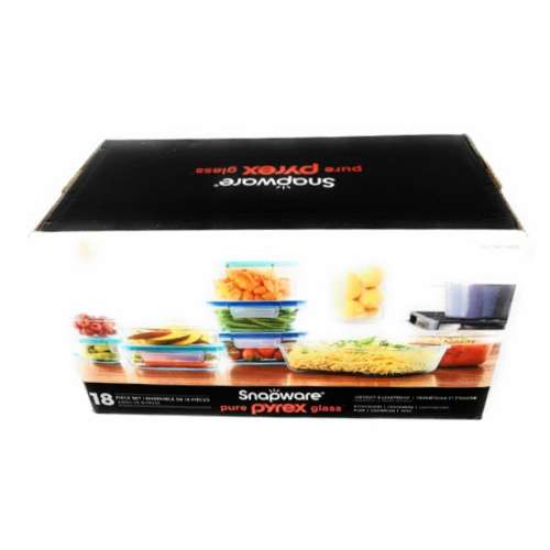 SNAPWARE  18 PIECE PYREX GLASS FOOD STORAGE SET