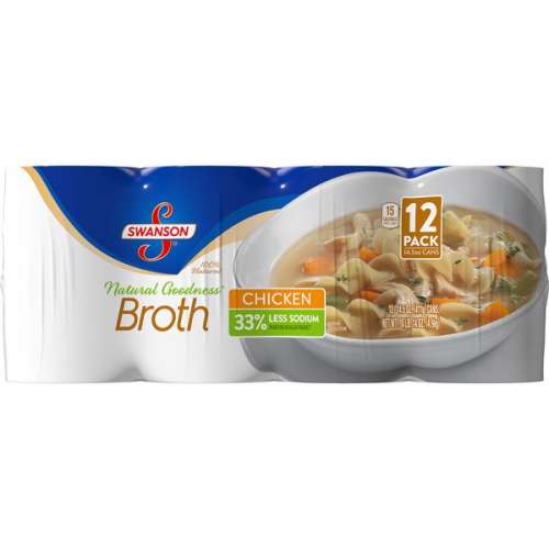 SWANSON CHICKEN BROTH 33% LESS SODIUM        